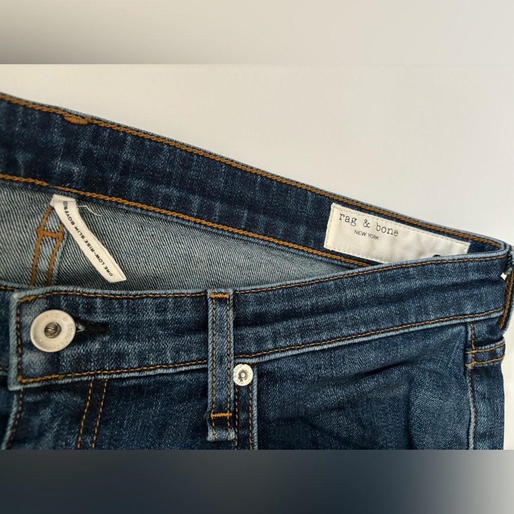 rag & bone womens Slim Straight Dark Blue Jeans 026 - Picture 2 of 8